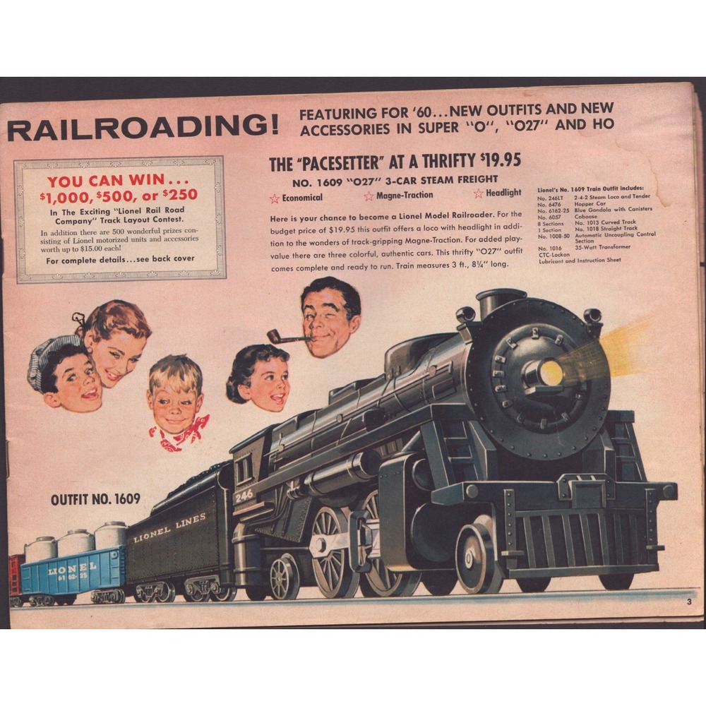 Vintage 1960 Lionel Trains Catalog O27 Super O HO Scale Santa Fe 2383 Rinkers - Picture 2 of 2